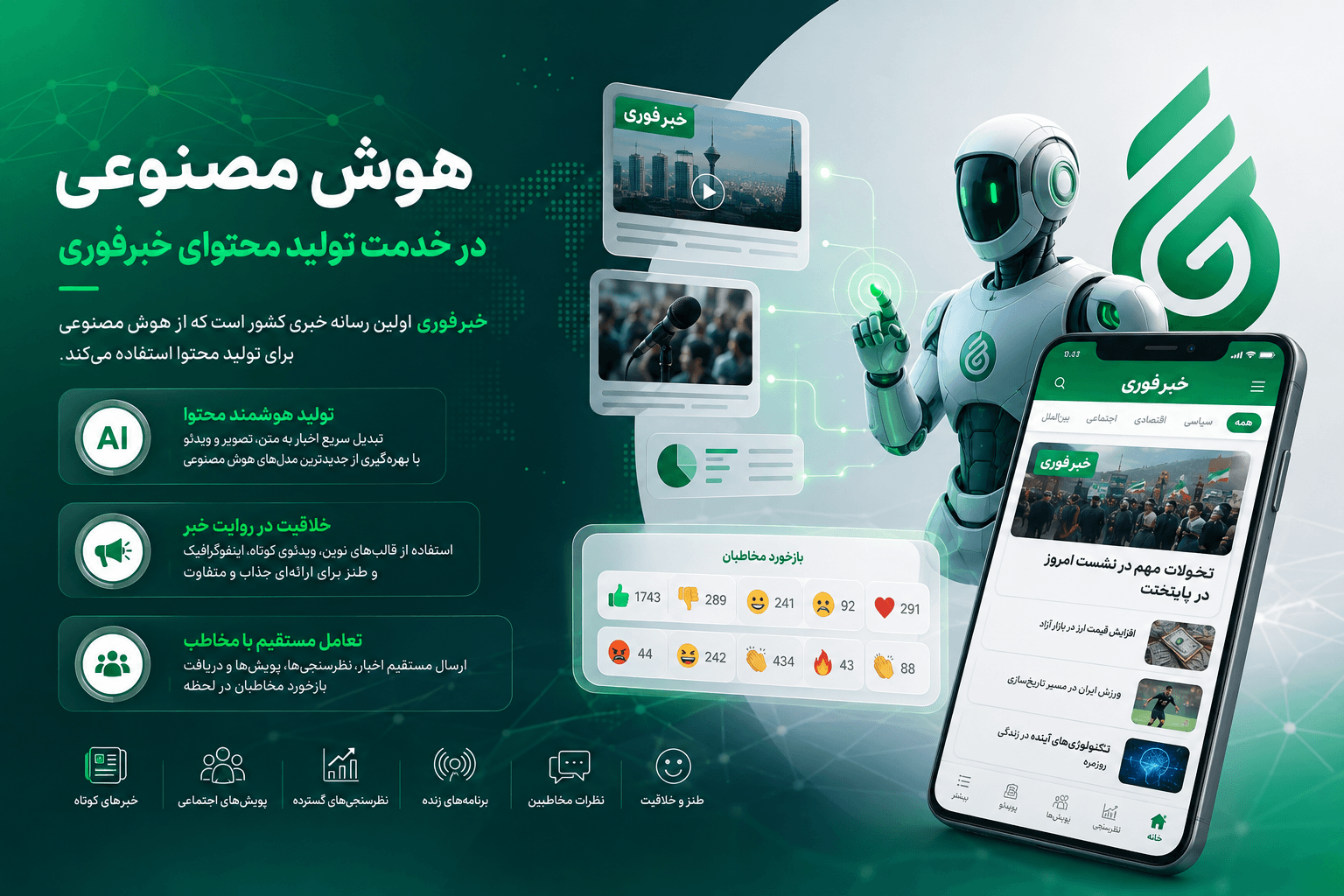 سامانه هوش مصنوعی و تولید محتوای خبرفوری